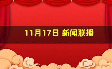 11月17日 新闻联播